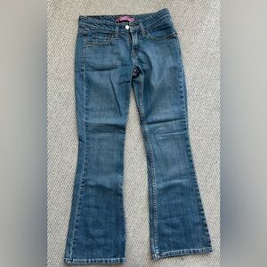 Women's super low bootcut  - Flare Jeans in Medium Blue Denim